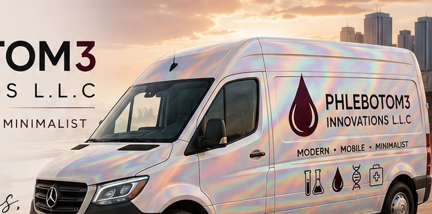 Modern mobile collections van on location